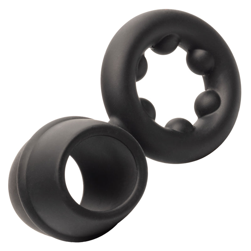 CalExotics Alpha Liquid Silicone Dual Support Magnum Ring - Black