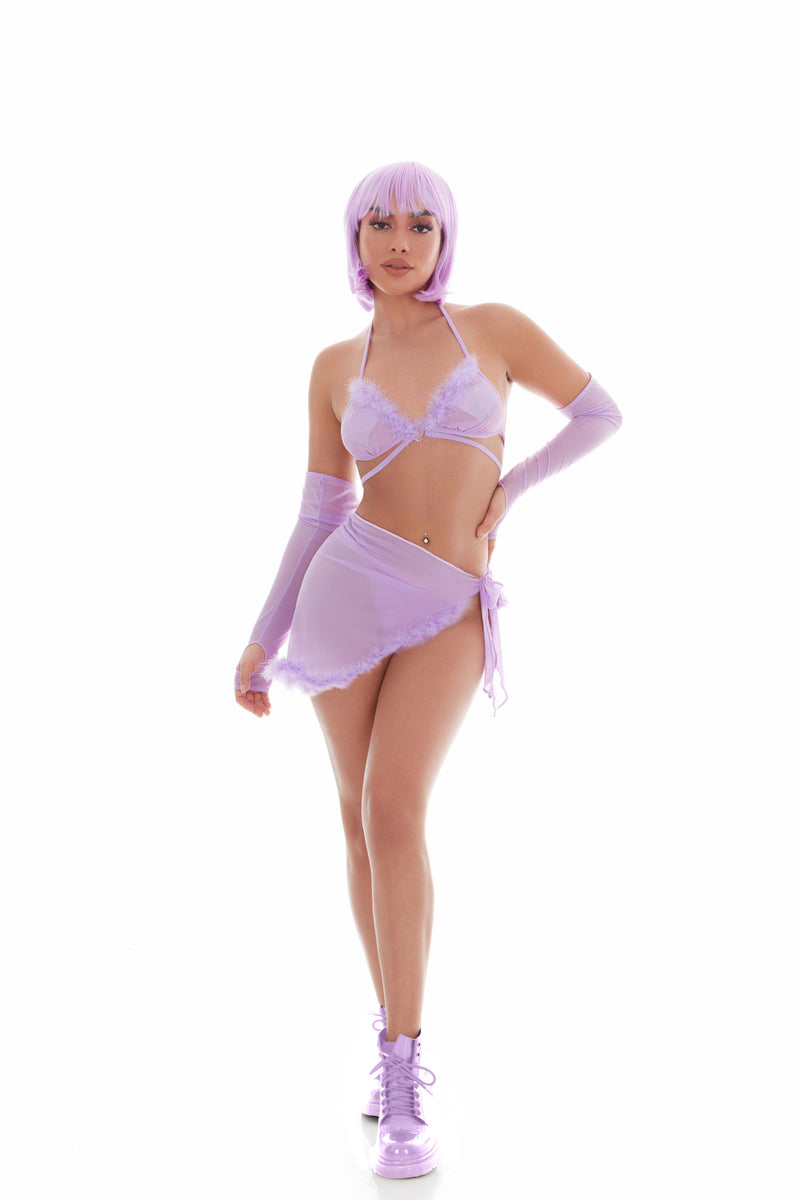 KandiHouse Feeling Fuzzy 5pc Set - Medium/large Lilac