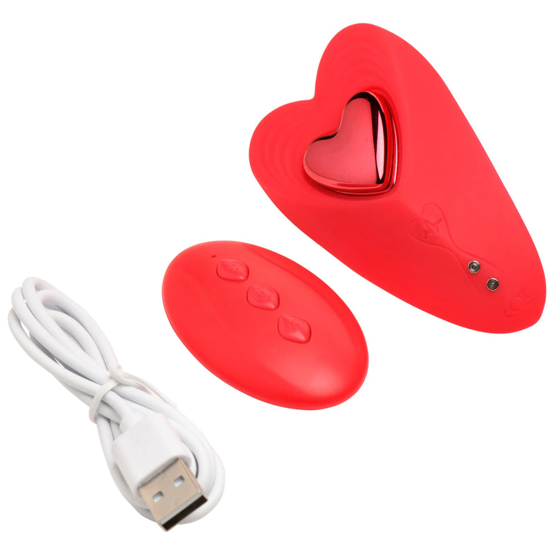 XR Brands Love Connection Silicone Panty Vibe With Remote Control - Red