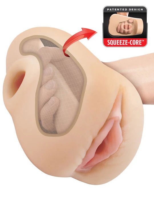 Pipedream PDX Plus Pussy Pounder Squeeze Stroker - Light - Stroker Masturbator - Realistic Pocket Pussy