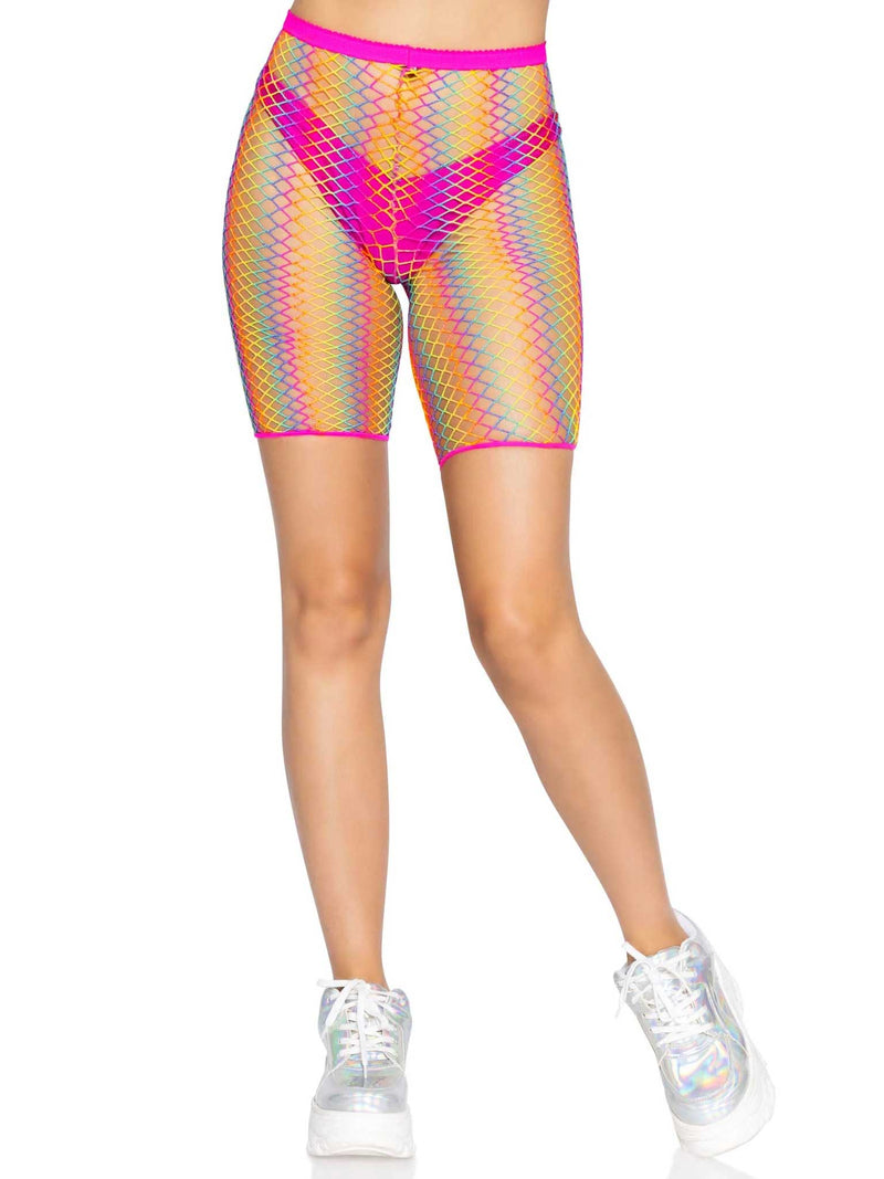 Leg Avenue Ombre Rainbow Biker Shorts - One Size - Rainbow