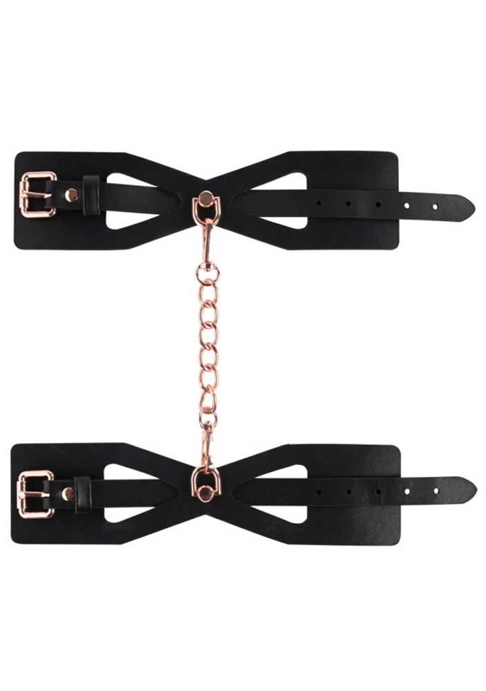 Sportsheets Brat Handcuffs - Black / Rose Gold