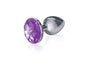 "The 9's the Silver Starter Bejeweled Stainless Steel Plug - Violet ICB2607-2"