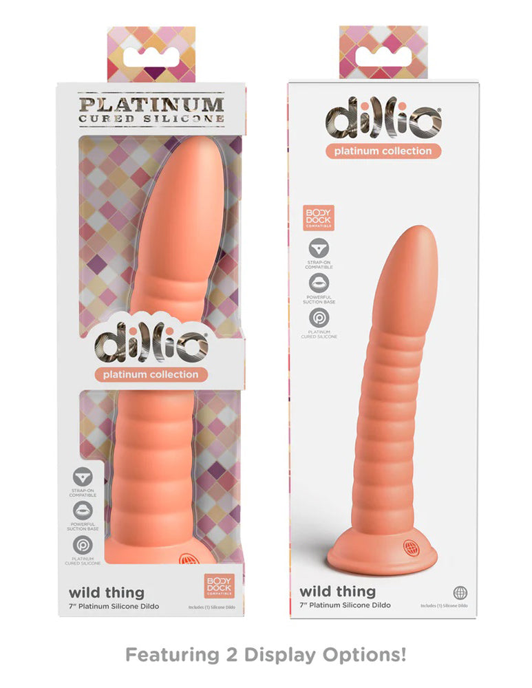 Pipedream Dillio Platinum - Wild Thing 7 Inch Dildo - Peach