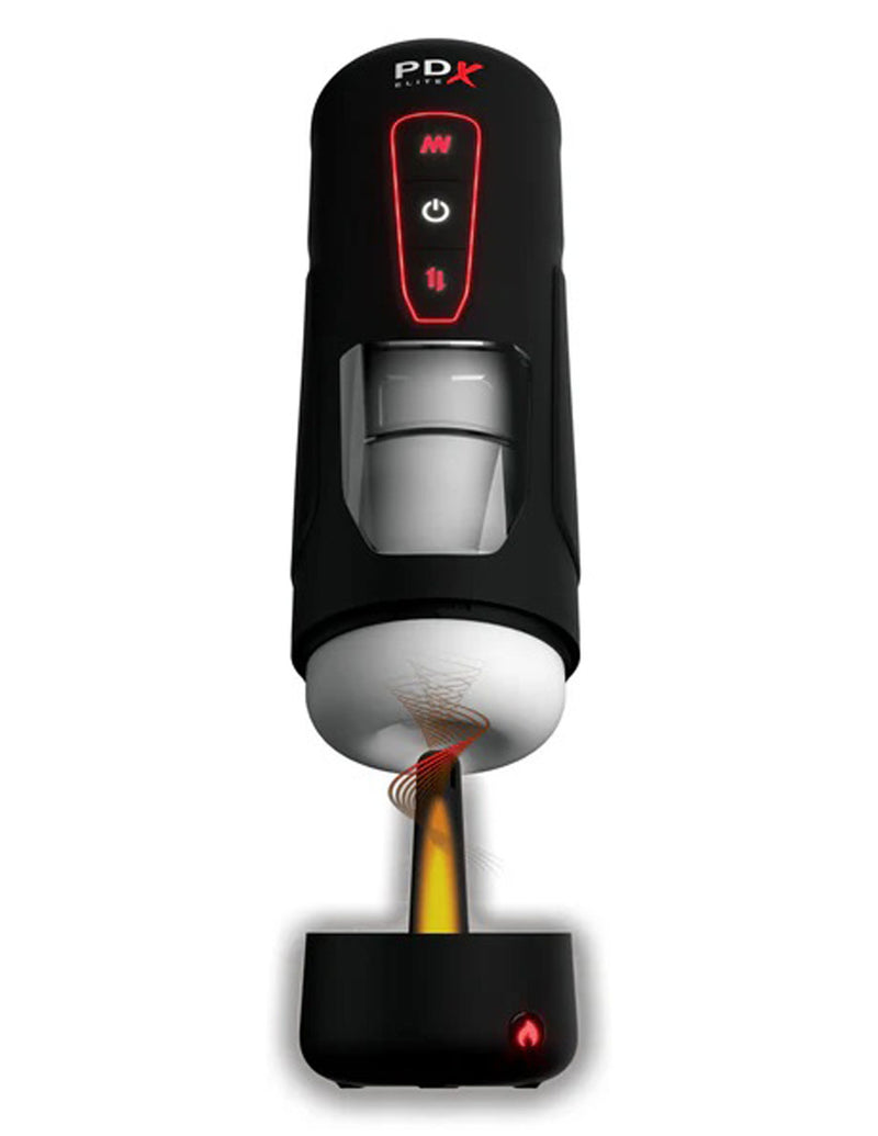 Pipedream PDX Elite Milk Me Hotter - Black - Automatic Stroker Masturbator - Canister Masturbation Cup