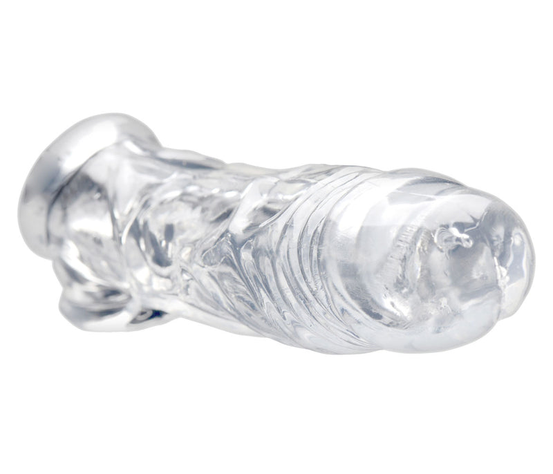 XR Brands Realistic Clear Penis Enhancer and Ball Stretcher
