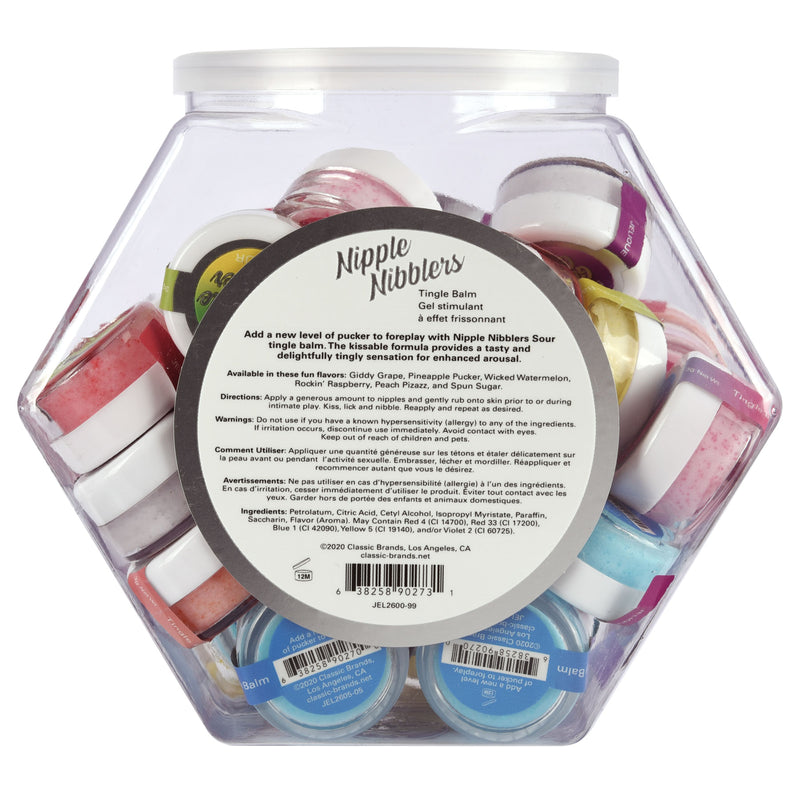 Jelique Products Nipple Nibbler Sour Tingle Balm Assorted - 36 Pc. Bowl - 3g Jar