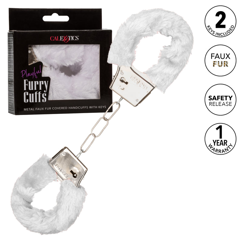 CalExotics Playful Furry Cuffs - White