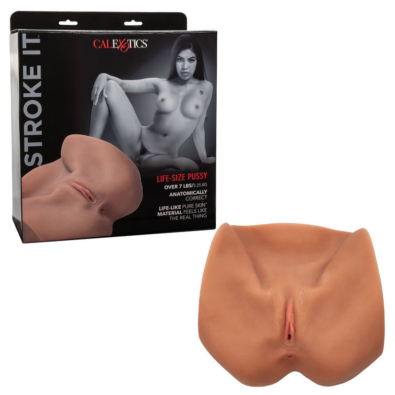 CalExotics Stroke It Life-Size Pussy - Brown - Stroker Masturbator - Realistic Body Part Stroker