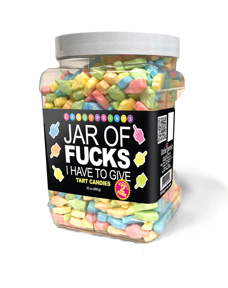 Little Genie Jar of Fucks I Have to Give  2lb Tart Candy