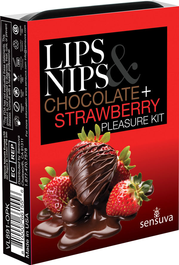 Sensuva Lips and Nips Pleasure Kit Chocolate-Strawberry