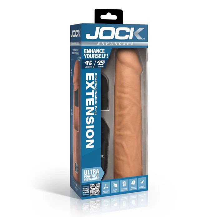 Curve Toys Jock Vibrating Penis Extension with Remote - Medium
