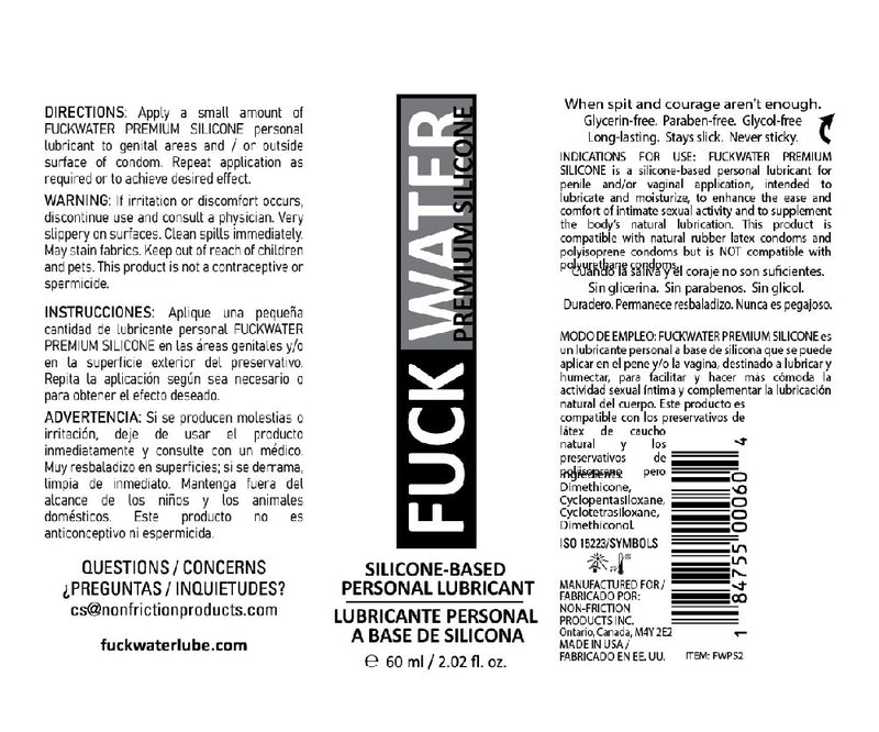 Fuck Water Fuck Water Premium Silicone Lubricant - 2 Fl. Oz.