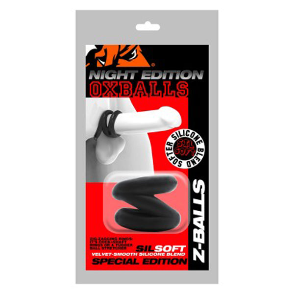 Oxballs Z-Balls Zig-Zag Cockring Ballstretcher - Black