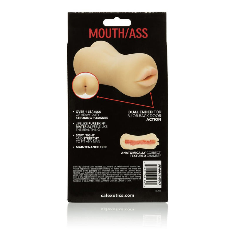 CalExotics Stroke It Mouth & Ass - Stroker Masturbator - Realistic Pocket Pussy