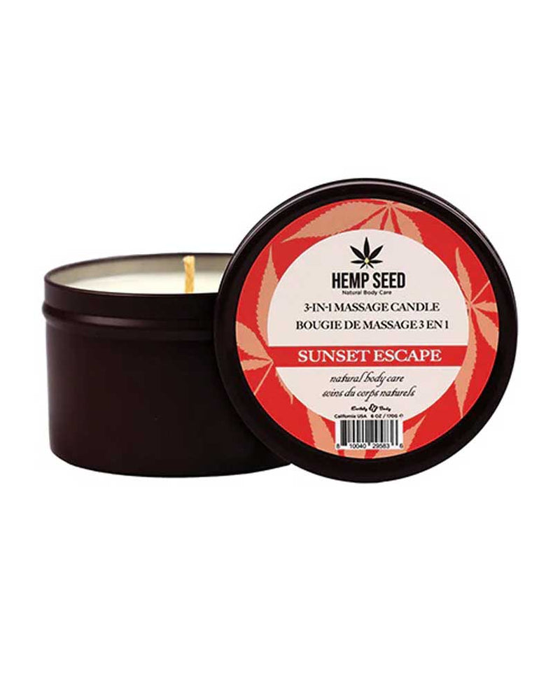Earthly Body Hemp Seed 3-in-1 Massage Candle - Sunset Escape 6 Oz