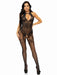 "Rhinestone Lace and Net Bodystocking - One Size - Black LA-89305BLKOS"