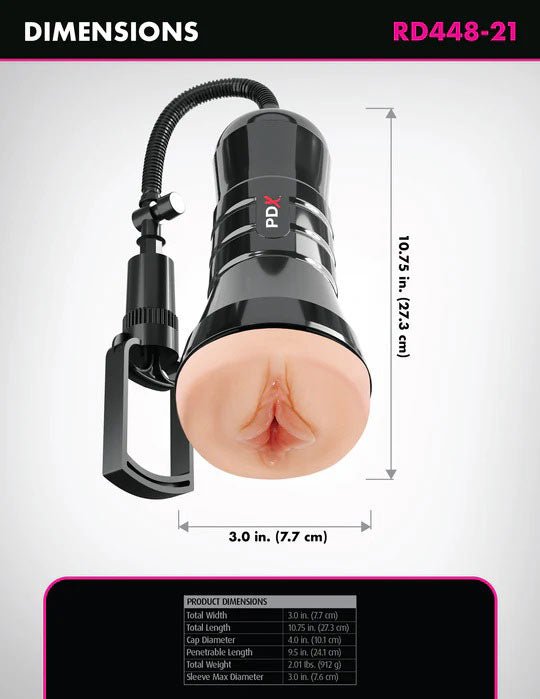 Pipedream PDX Extreme Wet Pussies Super Sucker XXL Stroker - Light - Realistic Stroker + Penis Pump