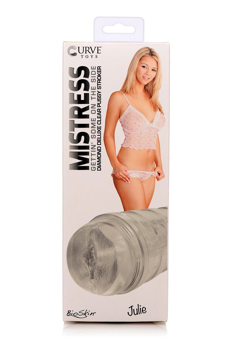 Curve Toys Mistress Julie - Diamond Deluxe Clear Pussy Stroker - Stroker Masturbator - Pocket Pussy
