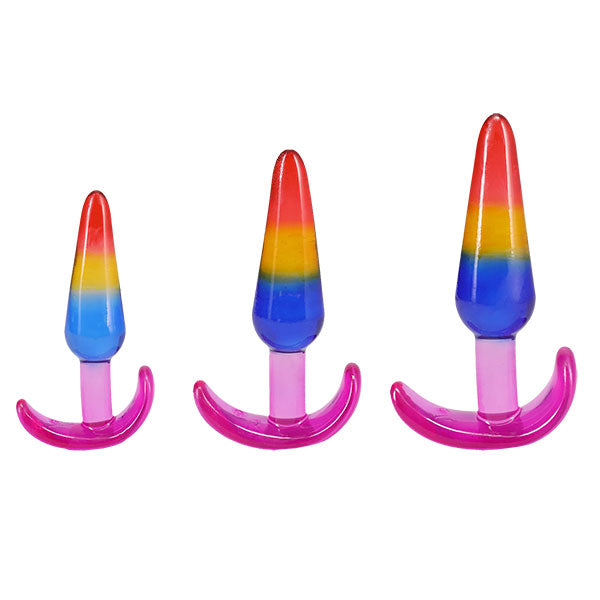 Doc Johnson Crystal Jellies - Anal Trainer Set - Rainbow