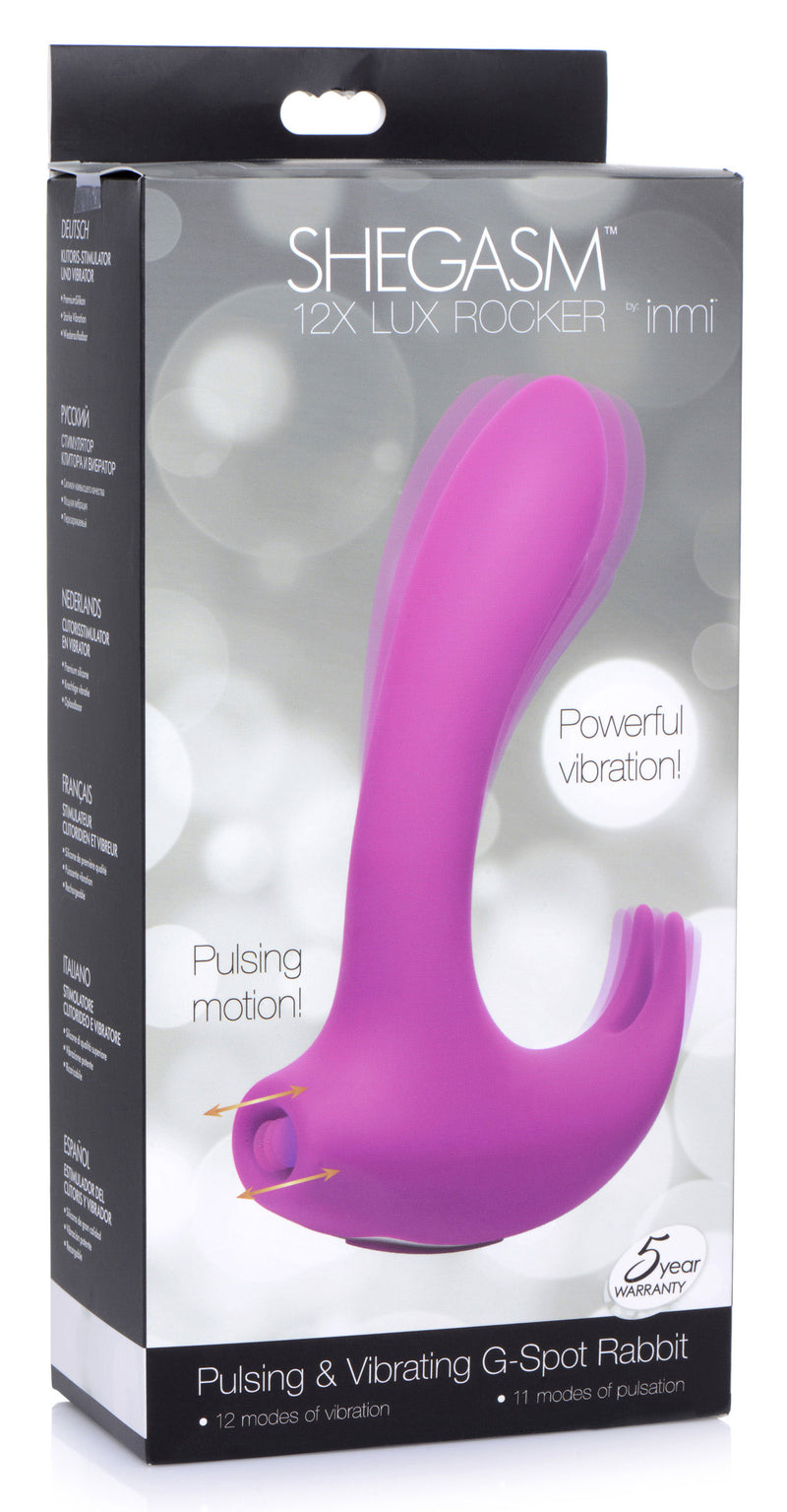 XR Brands 12x Lux Rocker Pulsing and Vibrating G-Spot Rabbit - Pink