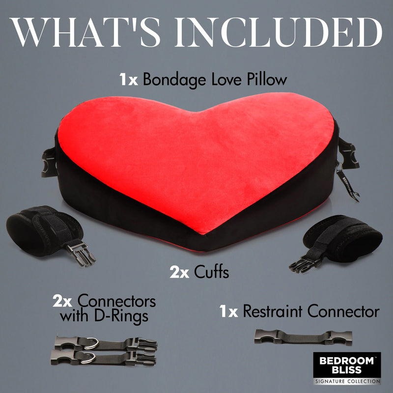 XR Brands Bondage Love Pillow - Black/red