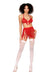 "Bralette With Garter Belt and G-String - One Size - Ruby DG-13042REDOS"