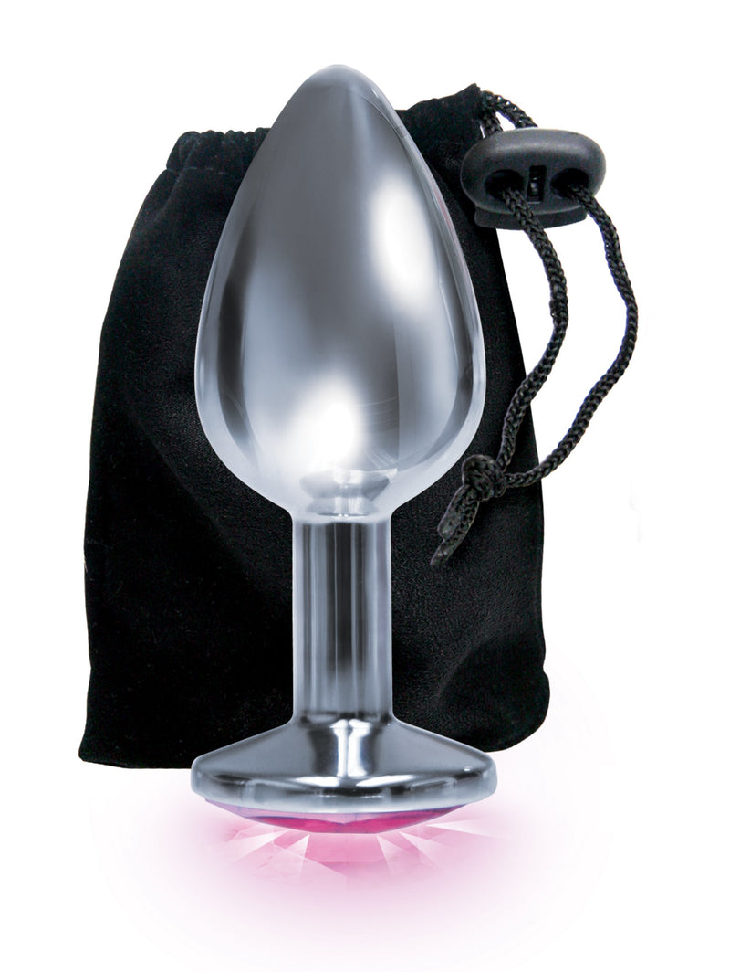 Icon Brands The 9's the Silver Starter Bejeweled Stainless Steel Plug - Pink