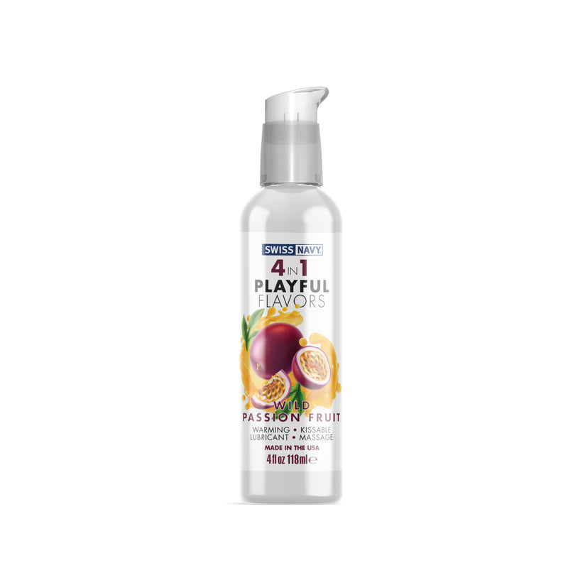 M.D. Science Lab Swiss Navy 4-in-1 Playful Flavors - Wild Passion Fruit - 4 Fl. Oz.