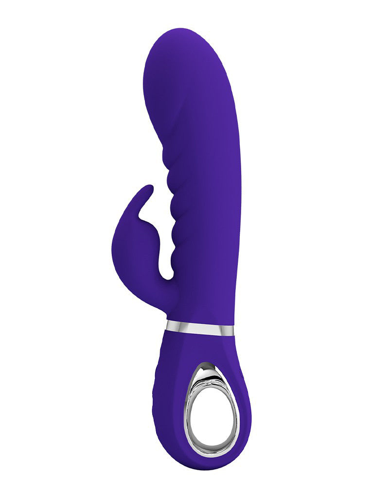 Pretty Love Prescott Super Soft Rabbit Silicone Vibrator - Purple