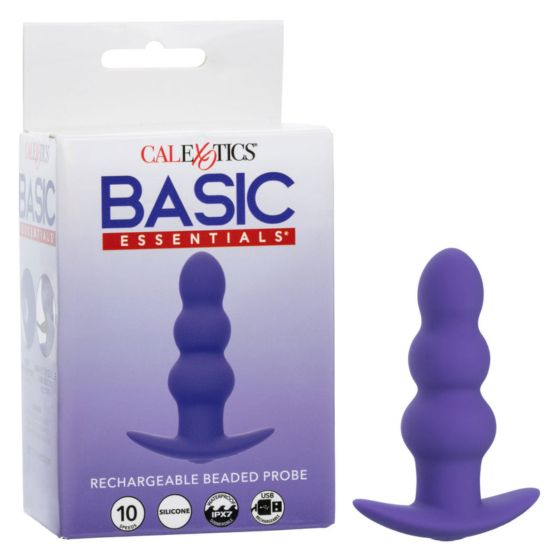 CalExotics Basic Essentials Rechargeable Beaded Probe - Purple