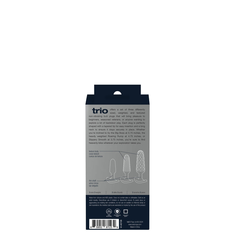 VeDO Trio Non-Vibrating Butt Plug Set - Blue
