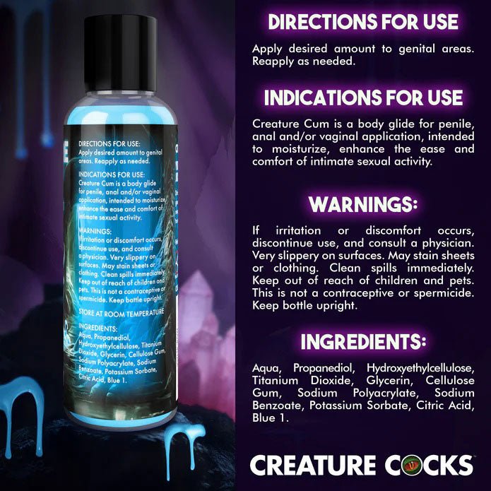 XR Brands Creature Cum Blue Water-Based Lubricant 4oz