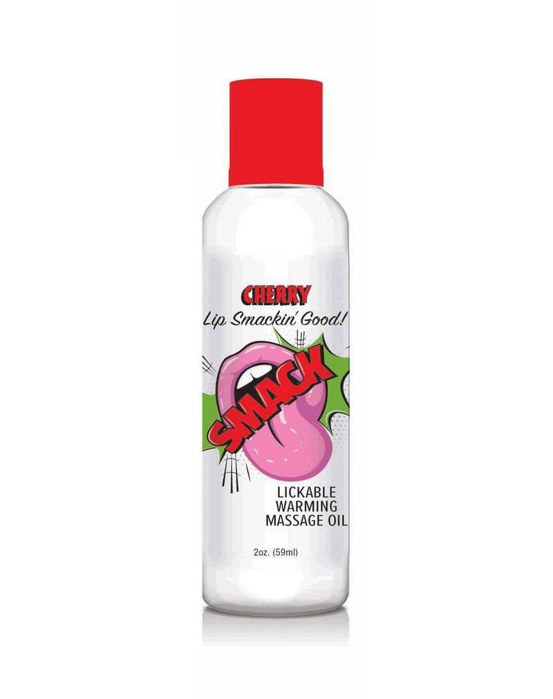 Little Genie Smack Warming and Lickable Massage Oil - Cherry 2 Oz