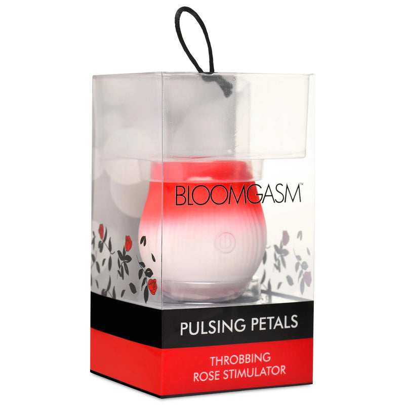 XR Brands Pulsing Petals Throbbing Rose Stimulator - Red