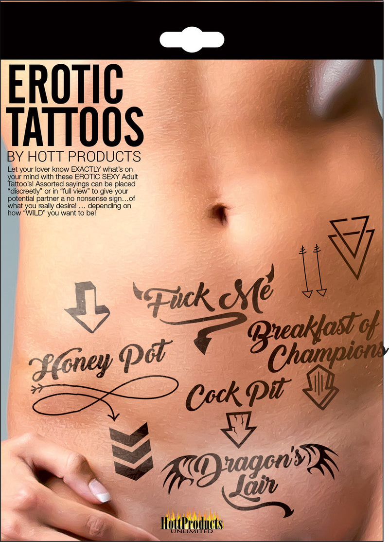 Hott Products Erotic Tattoo's - Assorted Pack