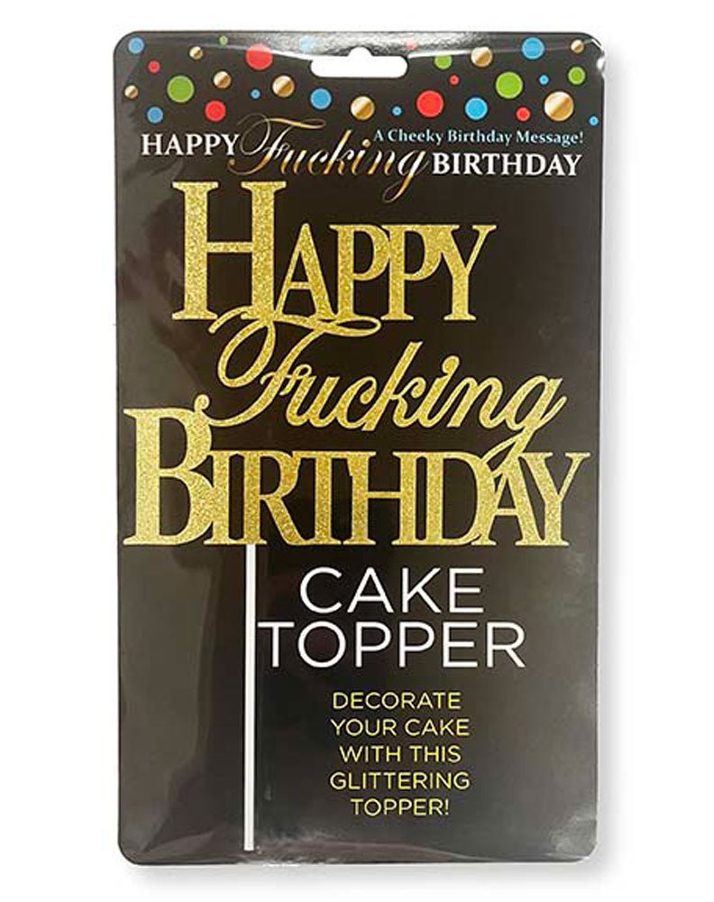 Little Genie Happy Fucking Birthday Cake Topper - Gold