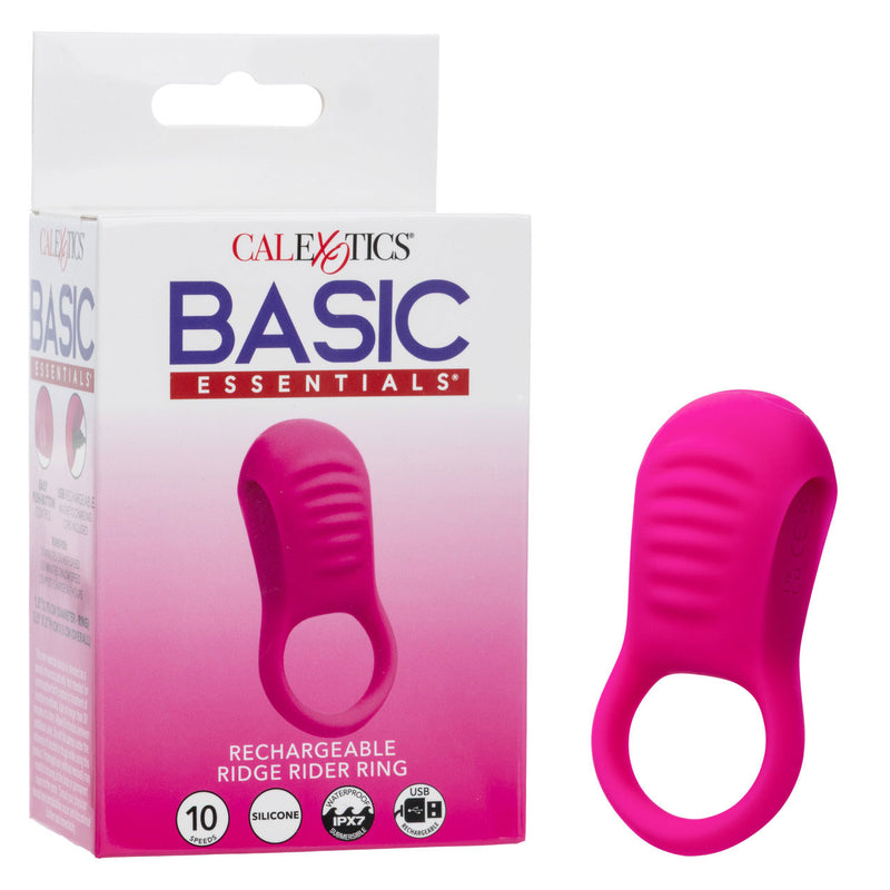 CalExotics Basic Essentials Rechargeable Ridge Rider Ring - Pink