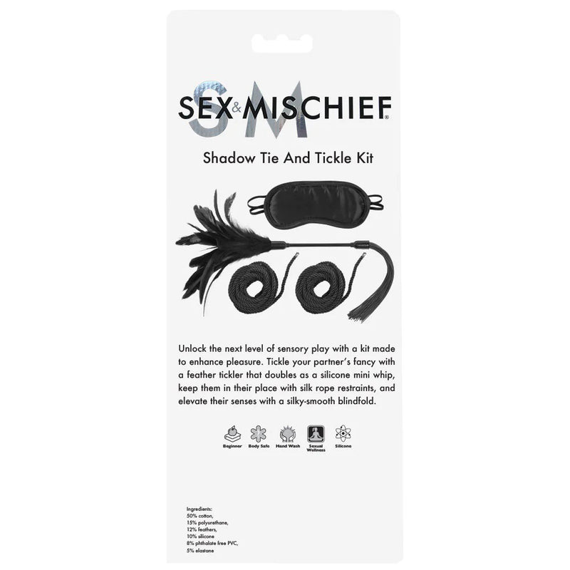Sportsheets Shadow Tie and Tickle Kit - Black