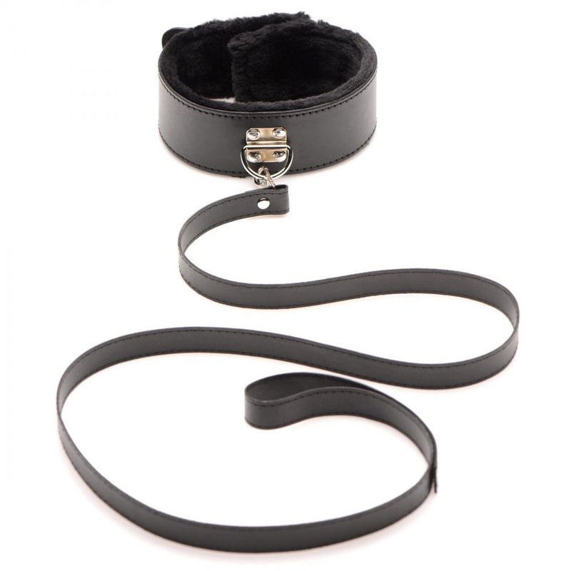 XR Brands Hook Up 10 Piece Plush Bondage Set - Black