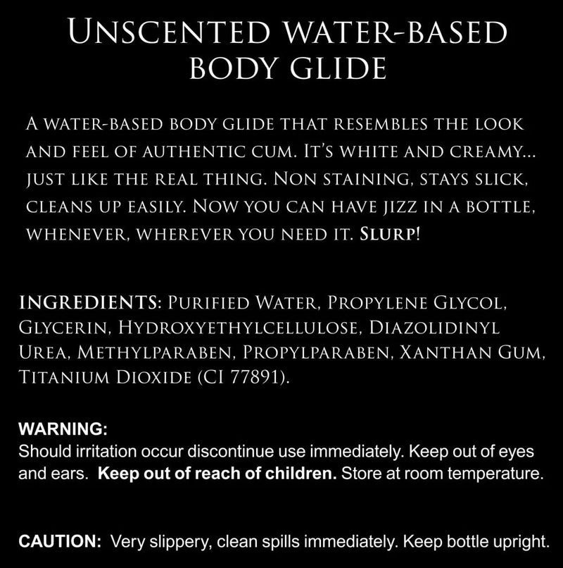 XR Brands Master Series Jizz Unscented Water-Based Body Glide - 16 Oz