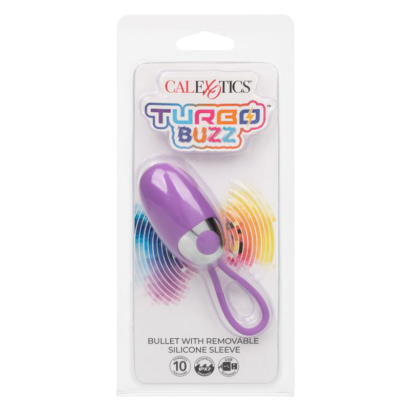 CalExotics Turbo Buzz Bullet With Removable Silicone Sleeve - Purple