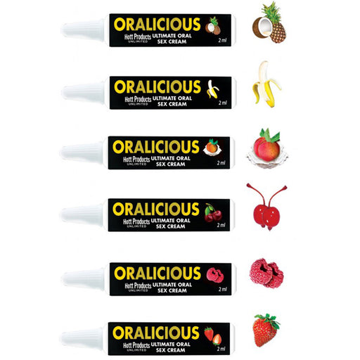 "Oralicious Flavored Oral Sex Cream 144pc Display - of 2ml Tubes HTP3350-D"