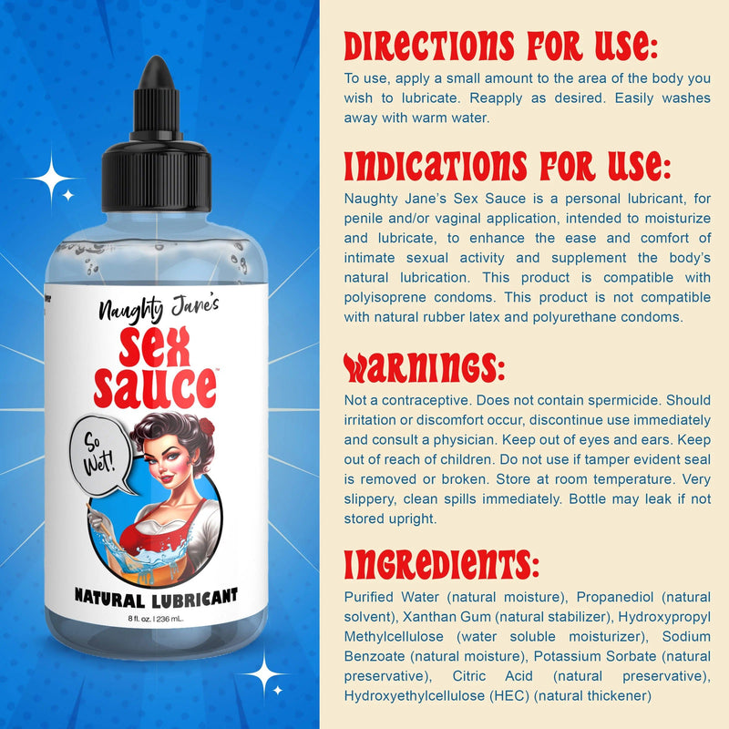 XR Brands Naughty Jane's Sex Sauce Natural Lubricant 8oz