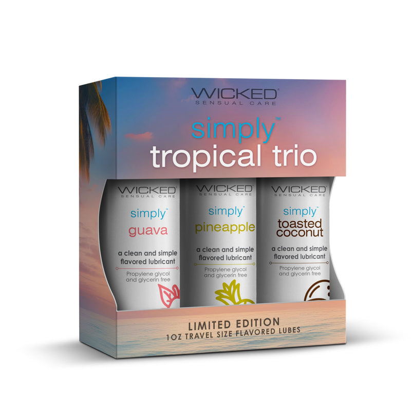 Wicked Sensual Care Wicked Simply Tropical Trio 1oz Travel Size Flavored Lubes