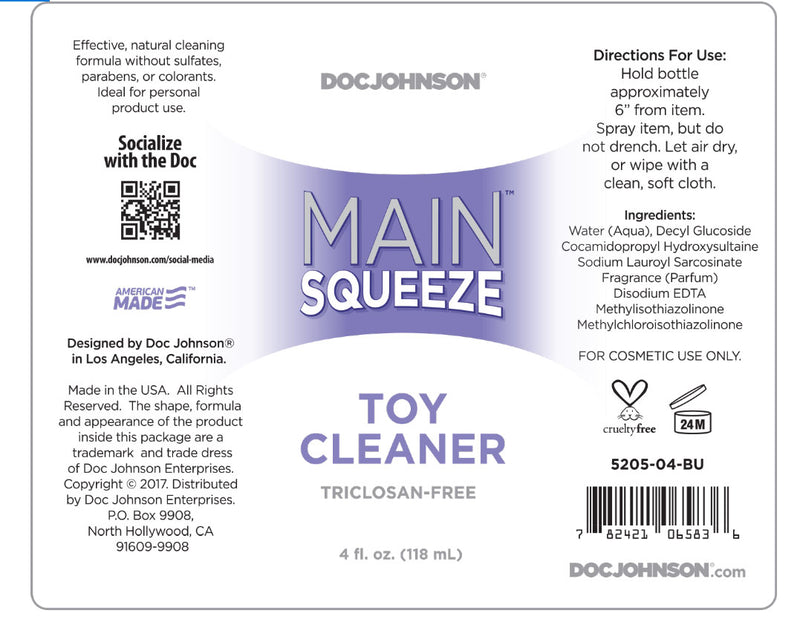 Doc Johnson Main Squeeze - Toy Cleaner - 4 Fl. Oz. Bulk