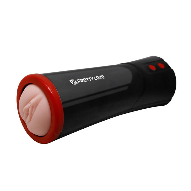 Pretty Love Ozzy - Vagina - Black/ Red - Automatic Stroker Masturbator - Canister Masturbation Cup