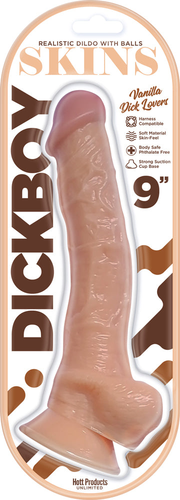Hott Products Dick Boy Skins 9" Suction Cup Dildo - Vanilla