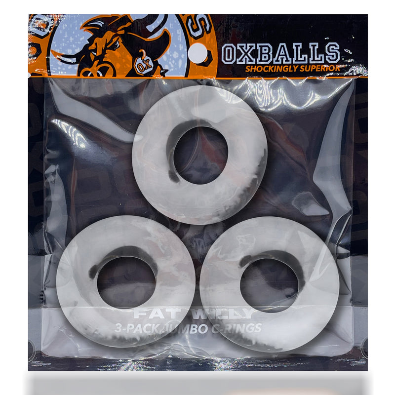 Oxballs Fat Willy 3-Pack Jumbo C-Rings - Clear