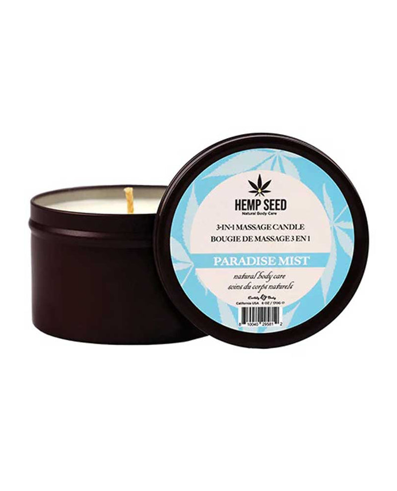 Earthly Body Hemp Seed 3-in-1 Massage Candle - Paradise Mist 6 Oz